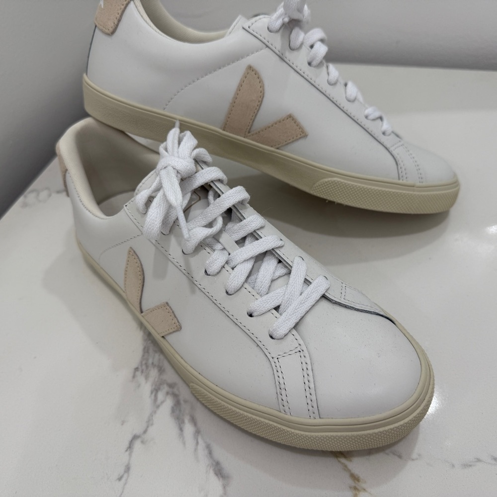Veja Women’s White and Beige Sneakers